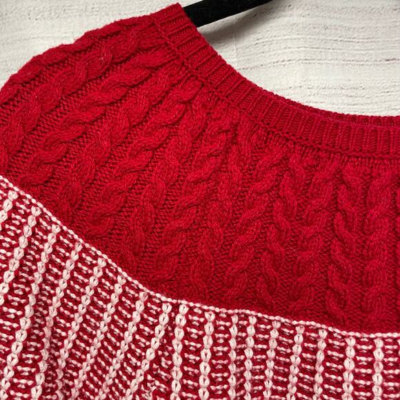 Talbots Factory Red Heavy Cable Knit Sweater Size L - Picture 2 of 9
